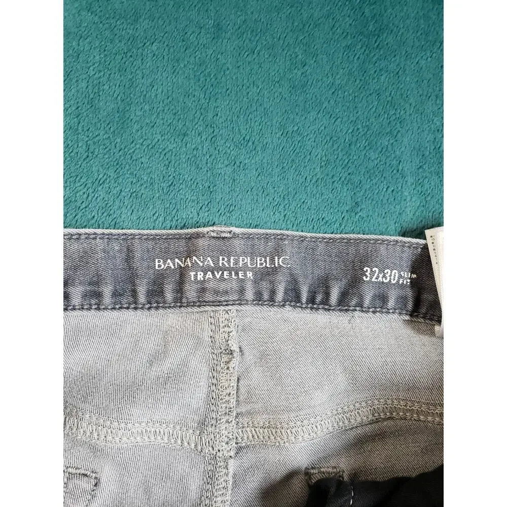 Banana Republic Jeans Size 32x30 Mens Gray Pants Stretch Traveler Slim Straight